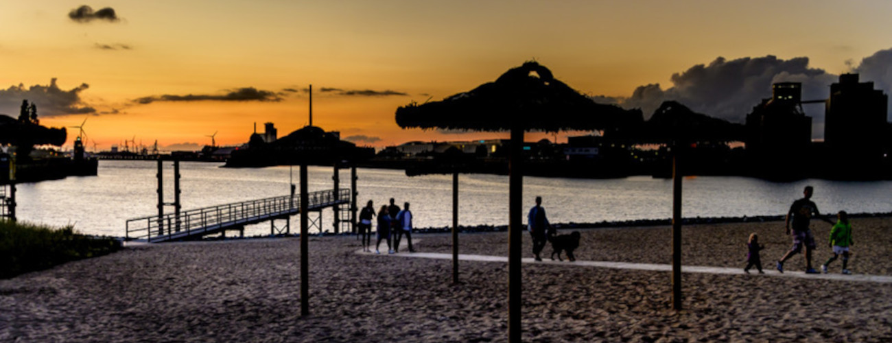 Strandpark Waller Sand in der Abenddämmerung - Quelle: WFB / Frank Pusch