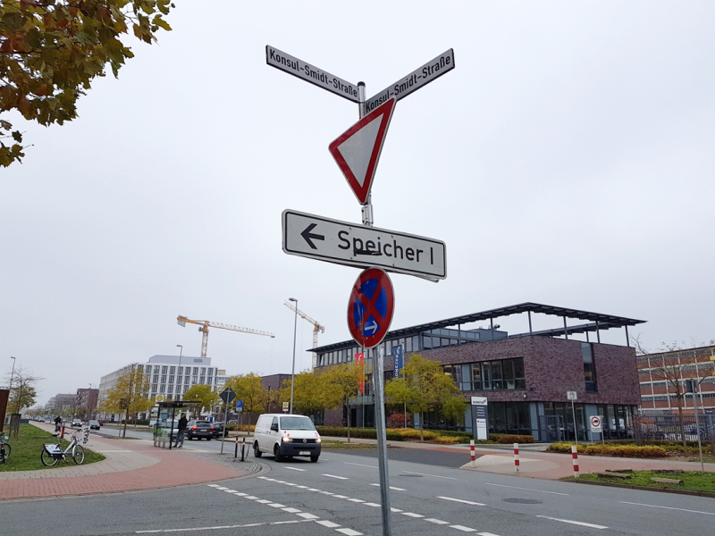 Straßenschild: Konsul-Smidt-Straße Straßenschild: Konsul-Smidt-Straße