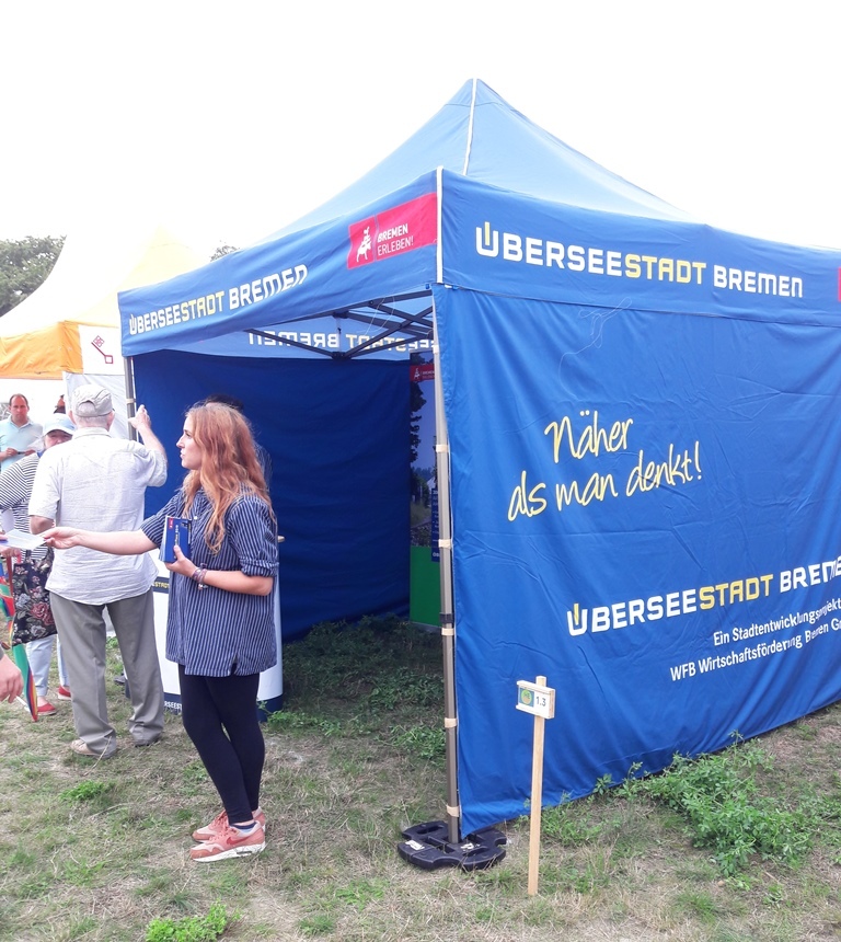 Das Überseestadt-Infozelt