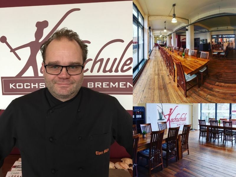 Thore Müller und Inneneinblick von der Kochschule Bremen Thore Müller und Inneneinblick von der Kochschule Bremen