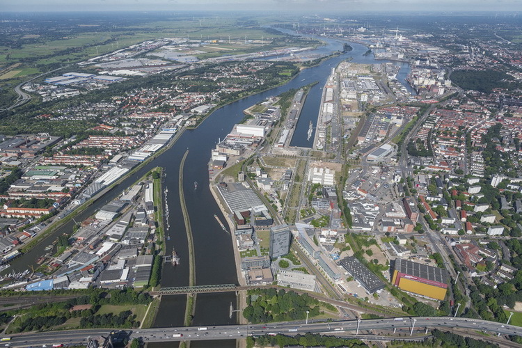 Die Überseestadt aus der Luft - 2016 Die Überseestadt aus der Luft - 2016