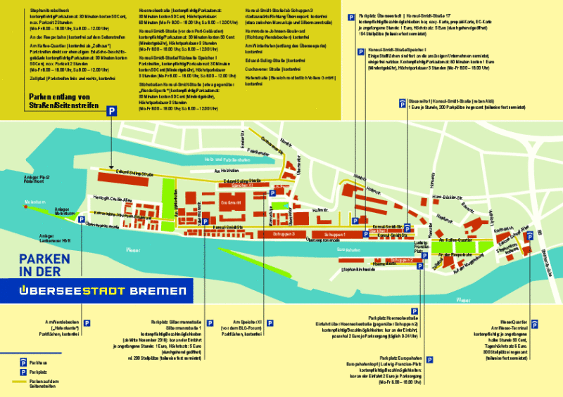 Übersicht/Plan - Parkmöglichkeiten in der Überseestadt Übersicht/Plan - Parkmöglichkeiten in der Überseestadt