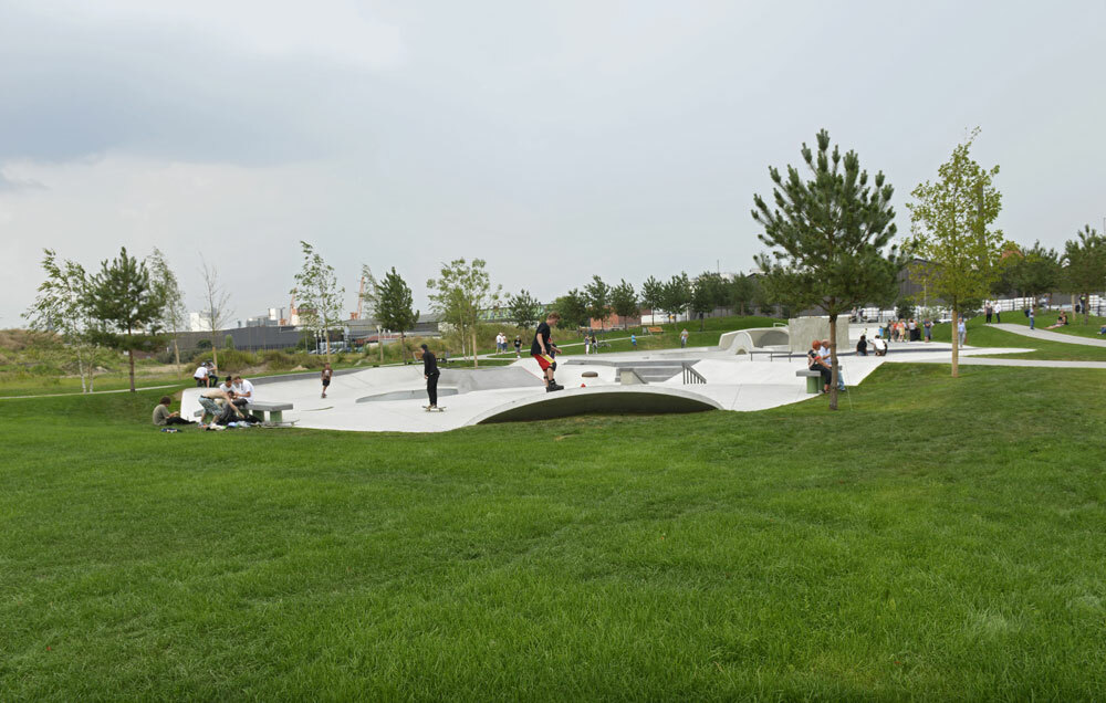 Der Überseepark mit Skateanlage