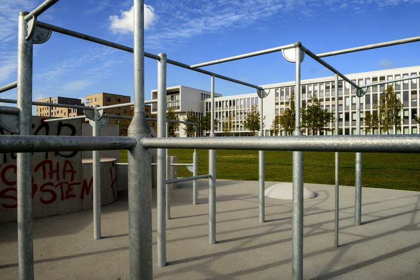 Die Parkour-Anlage im Sportgarten Überseestadt.