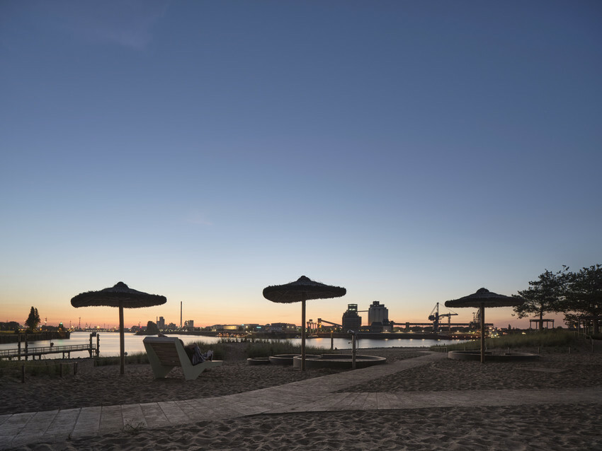 Strandpark Waller Sand im Abendlicht