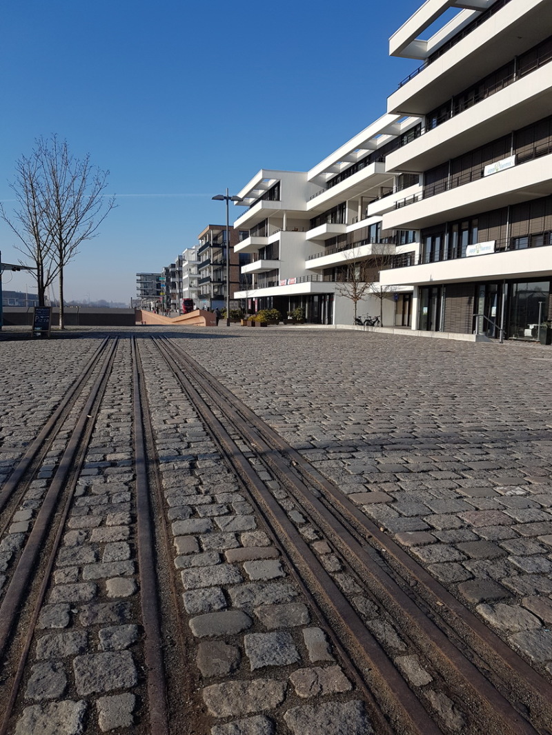 Vielschienengleis am Europahafen Vielschienengleis am Europahafen
