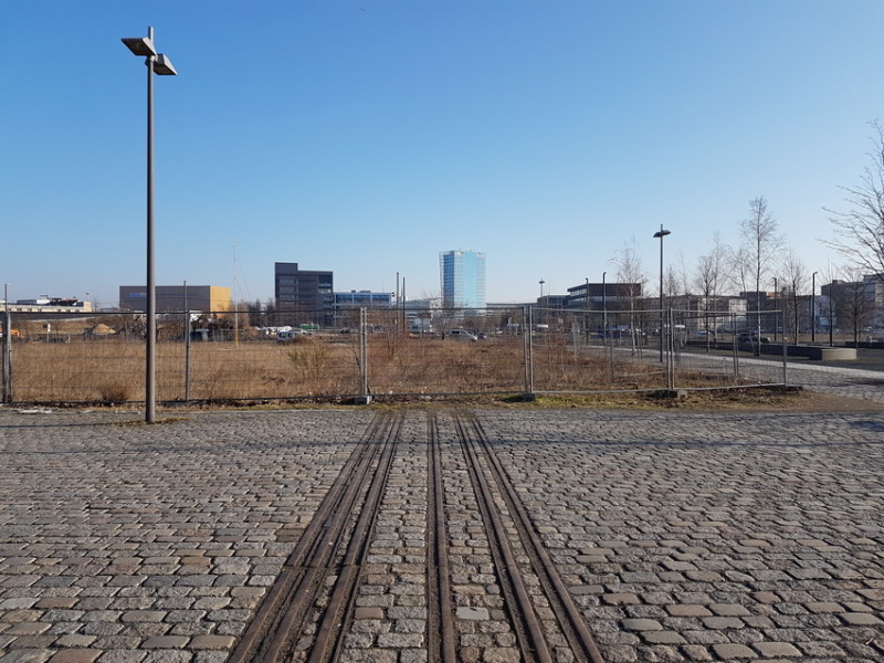 Vielschienengleis am Europahafen Vielschienengleis am Europahafen